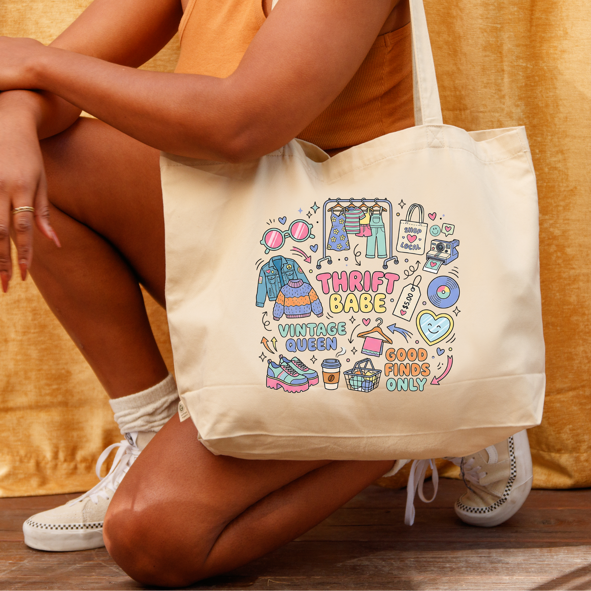 Thrift babe tote bag