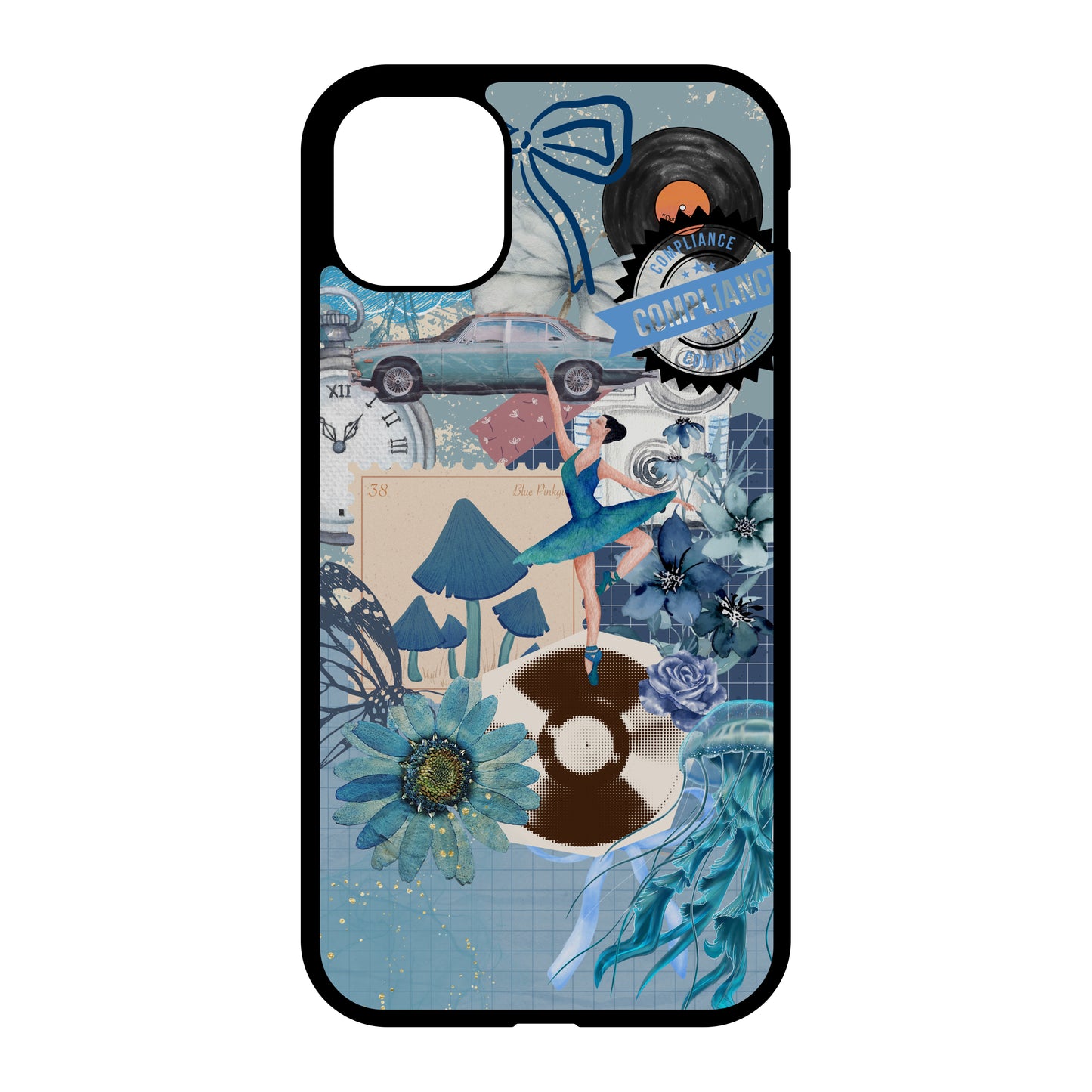 Blue Aesthetic Collage iPhone Case