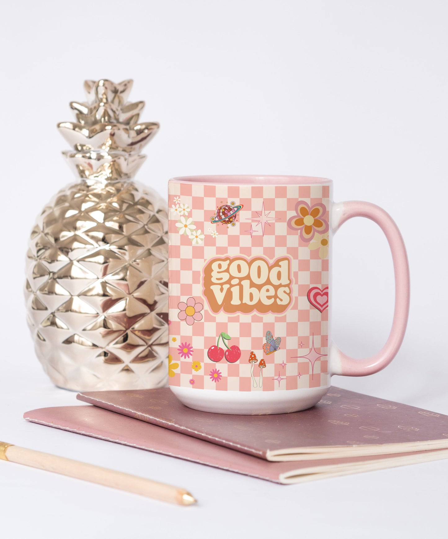 Good vibes checker 15oz mug