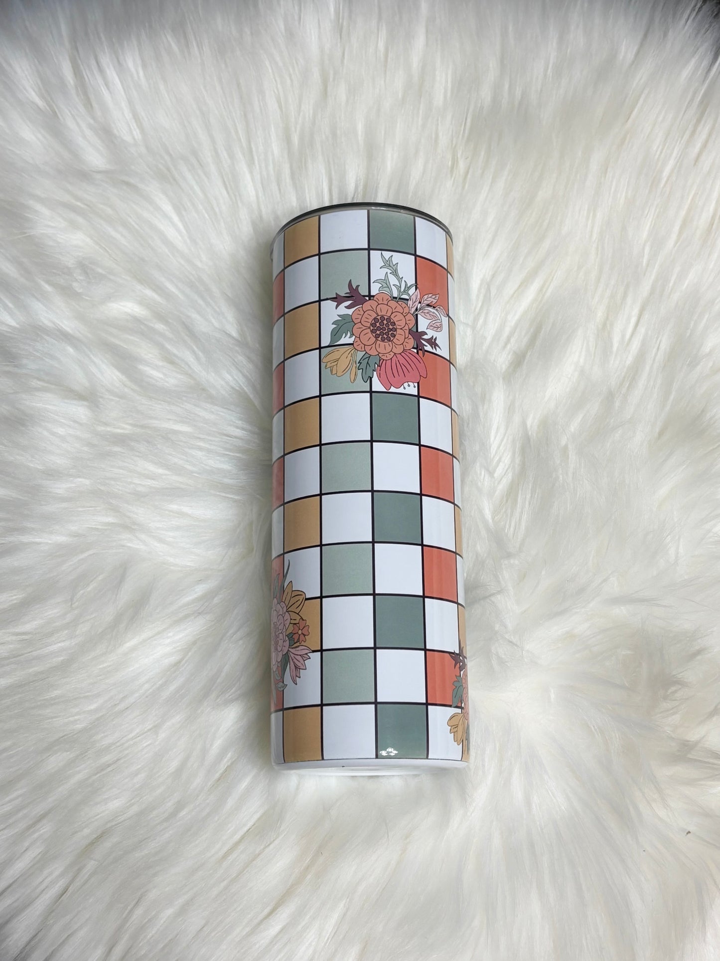 Floral grid 20oz tumbler