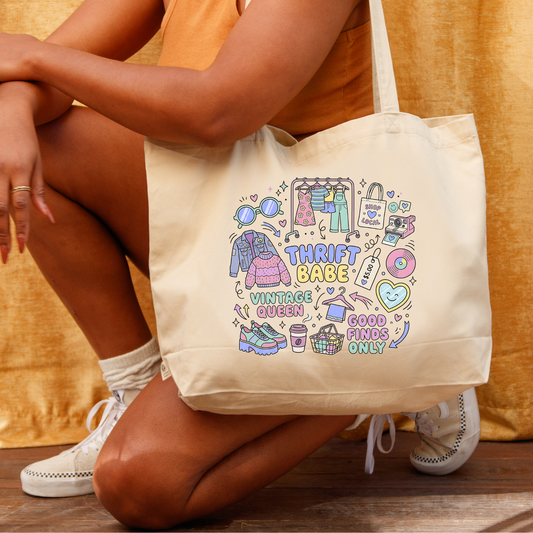 Thrift babe tote bag