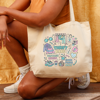 Thrift babe tote bag