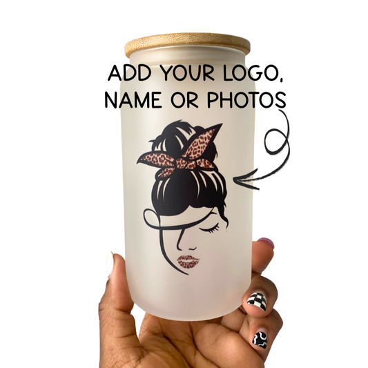 Custom 16oz glass cup