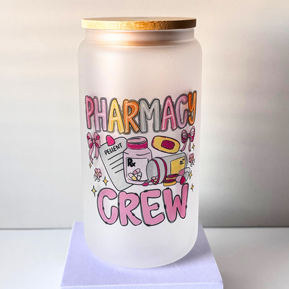 Pharmacy crew 16oz glass cup