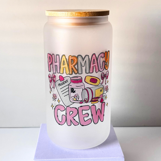 Pharmacy crew 16oz glass cup