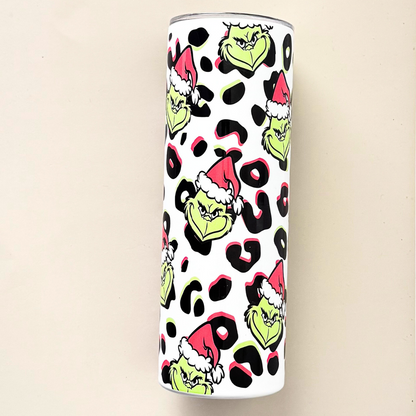 Grinch leopard 20oz tumbler