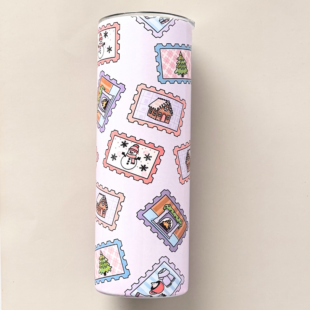 Christmas stamps 20oz tumbler