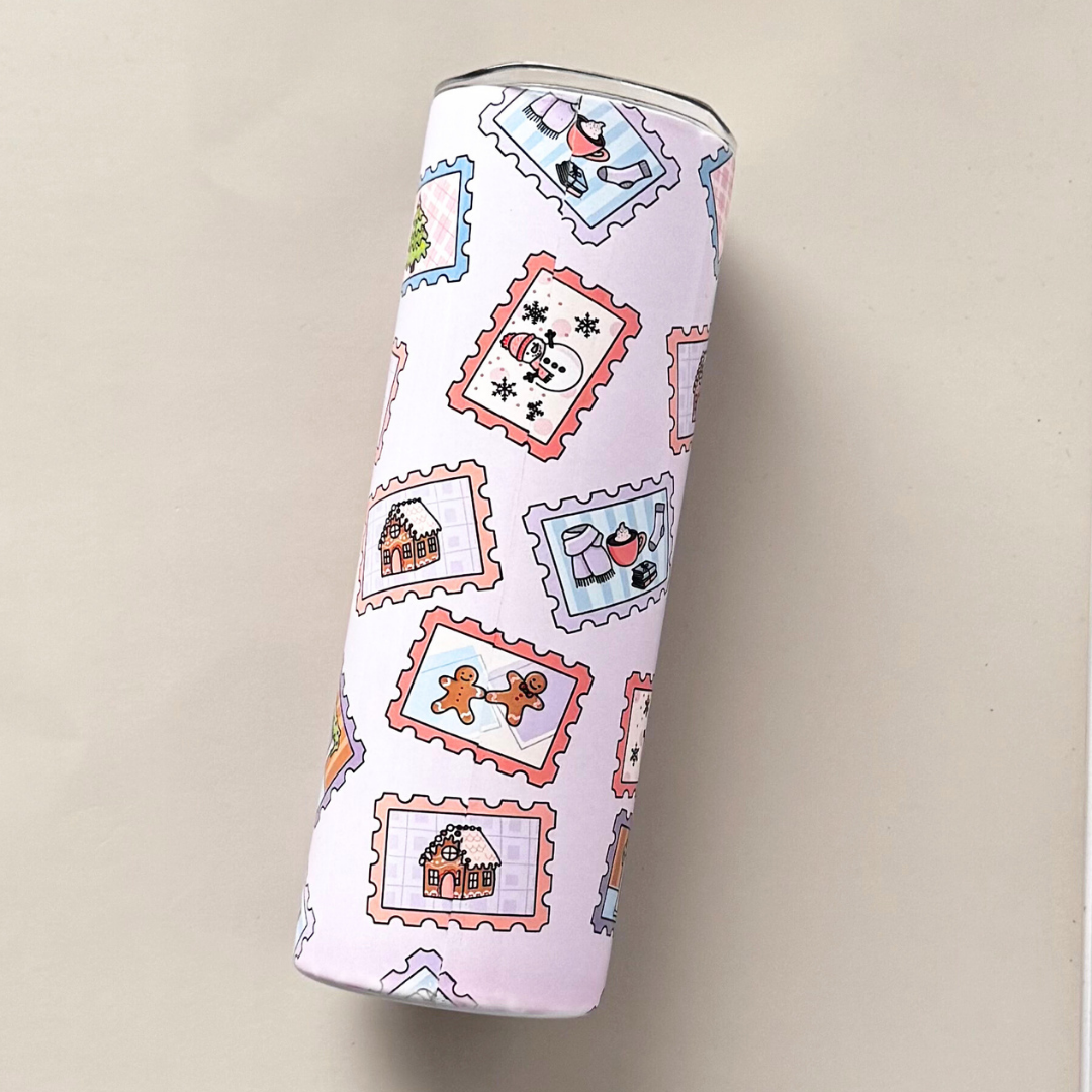 Christmas stamps 20oz tumbler