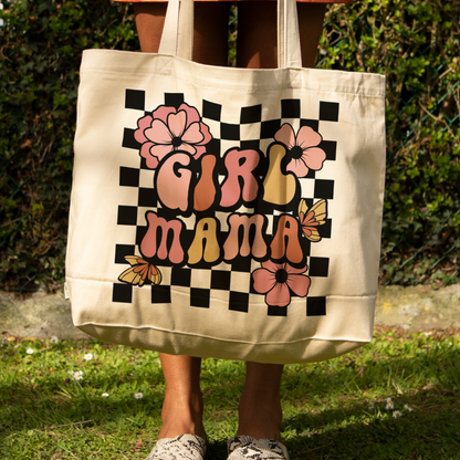Checkered mama tote bag