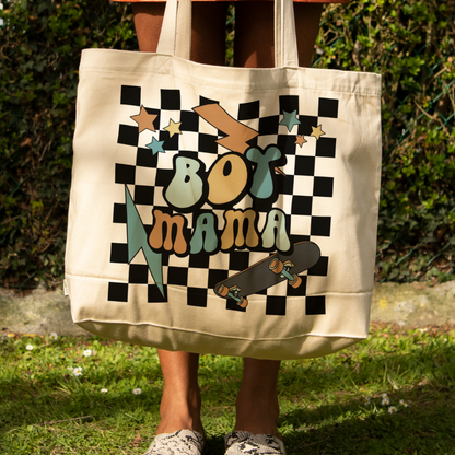 Checkered mama tote bag
