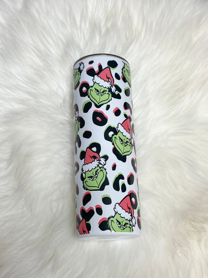 Grinch leopard 20oz tumbler