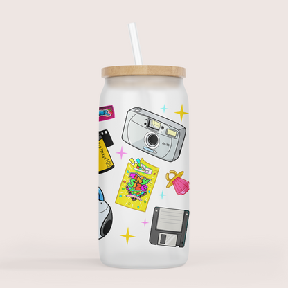90s club 16oz glass cup