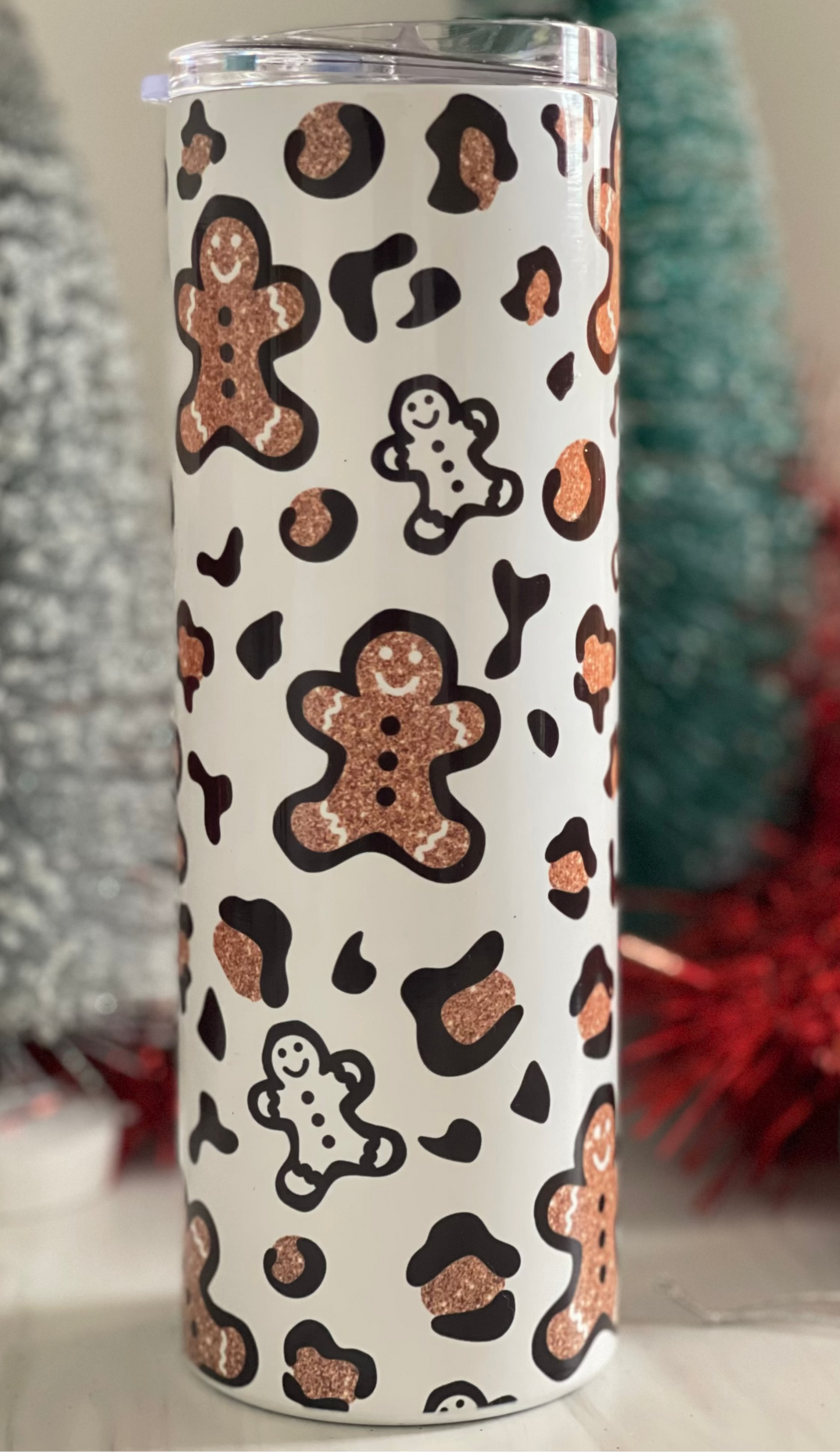 Leopard gingerbread 20oz tumbler