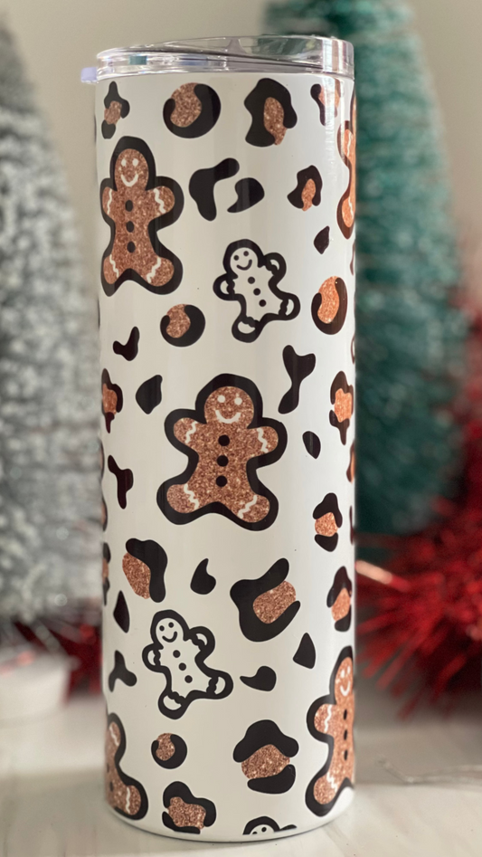 Leopard gingerbread 20oz tumbler
