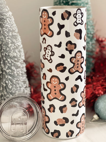 Leopard gingerbread 20oz tumbler