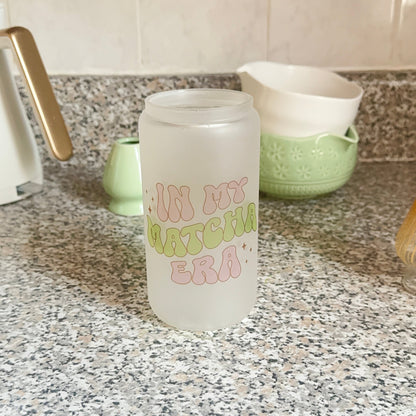 In my matcha era 16oz glass cup