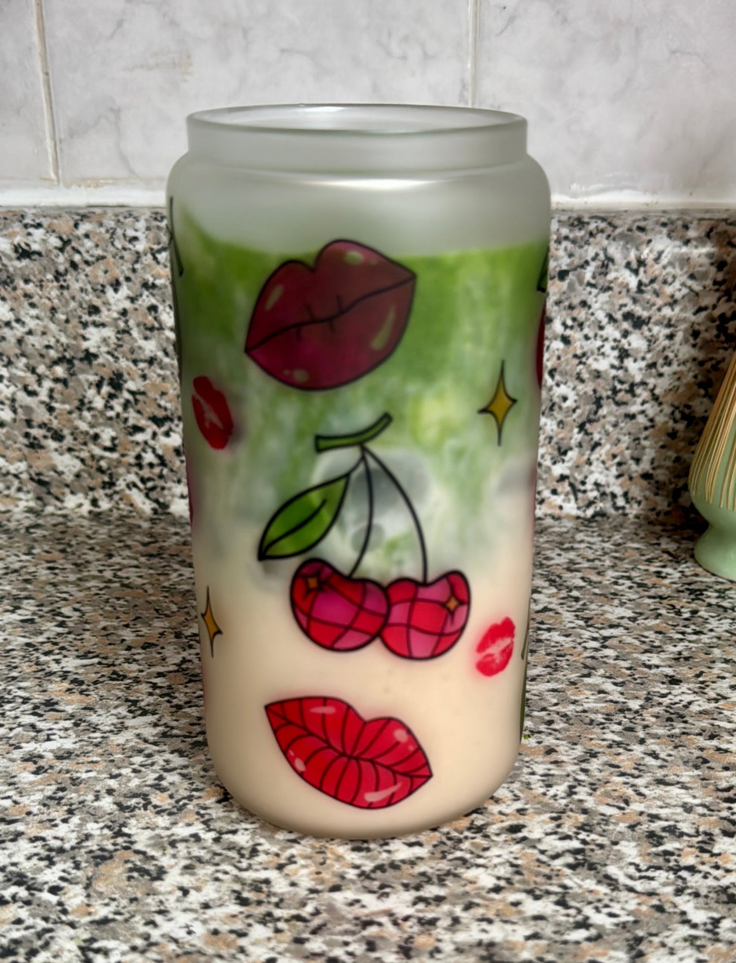 Disco cherry 16oz glass cup
