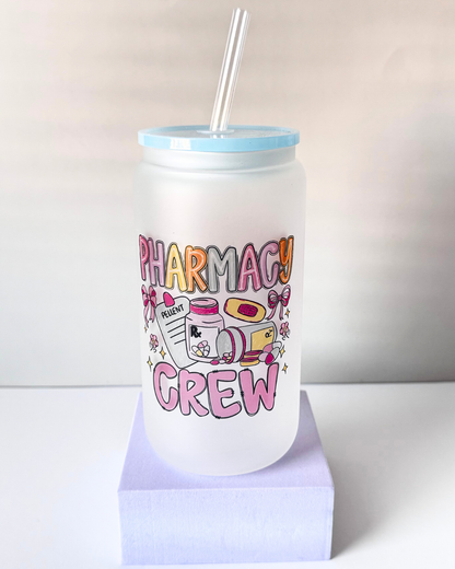 Pharmacy crew 16oz glass cup