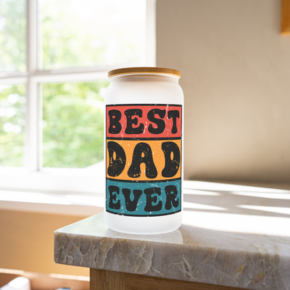 Best Dad Ever 16oz glass cup