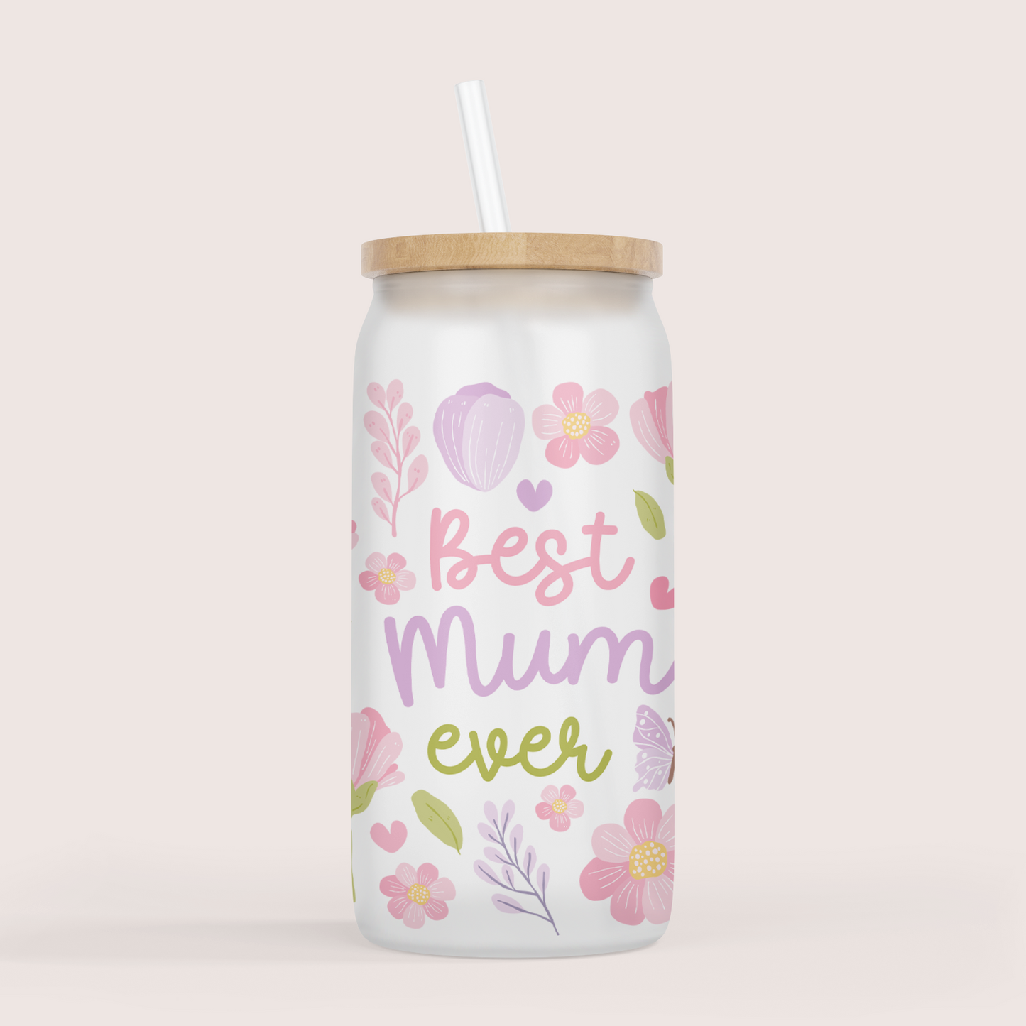 Best mom ever 16oz glass cup