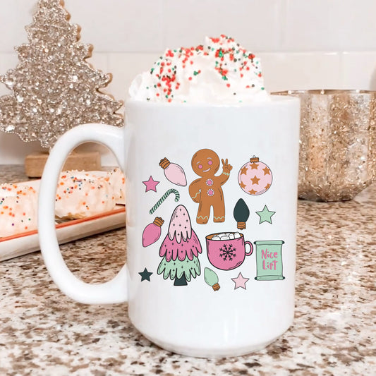 Festive doodle art 15oz mug