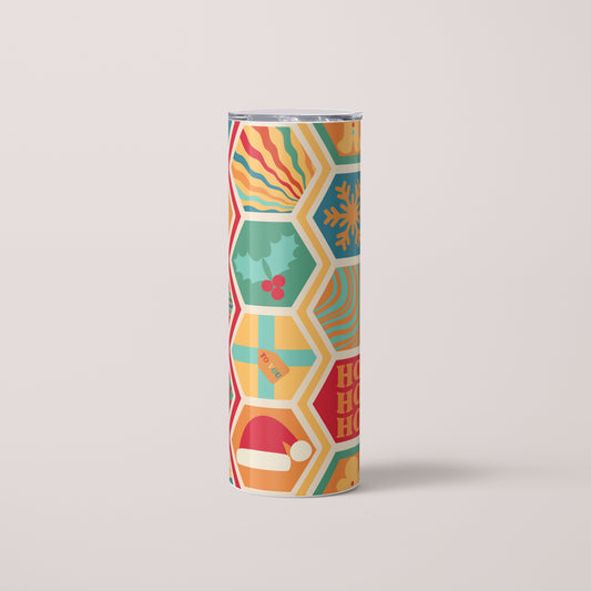 Holiday patchwork 20oz tumbler