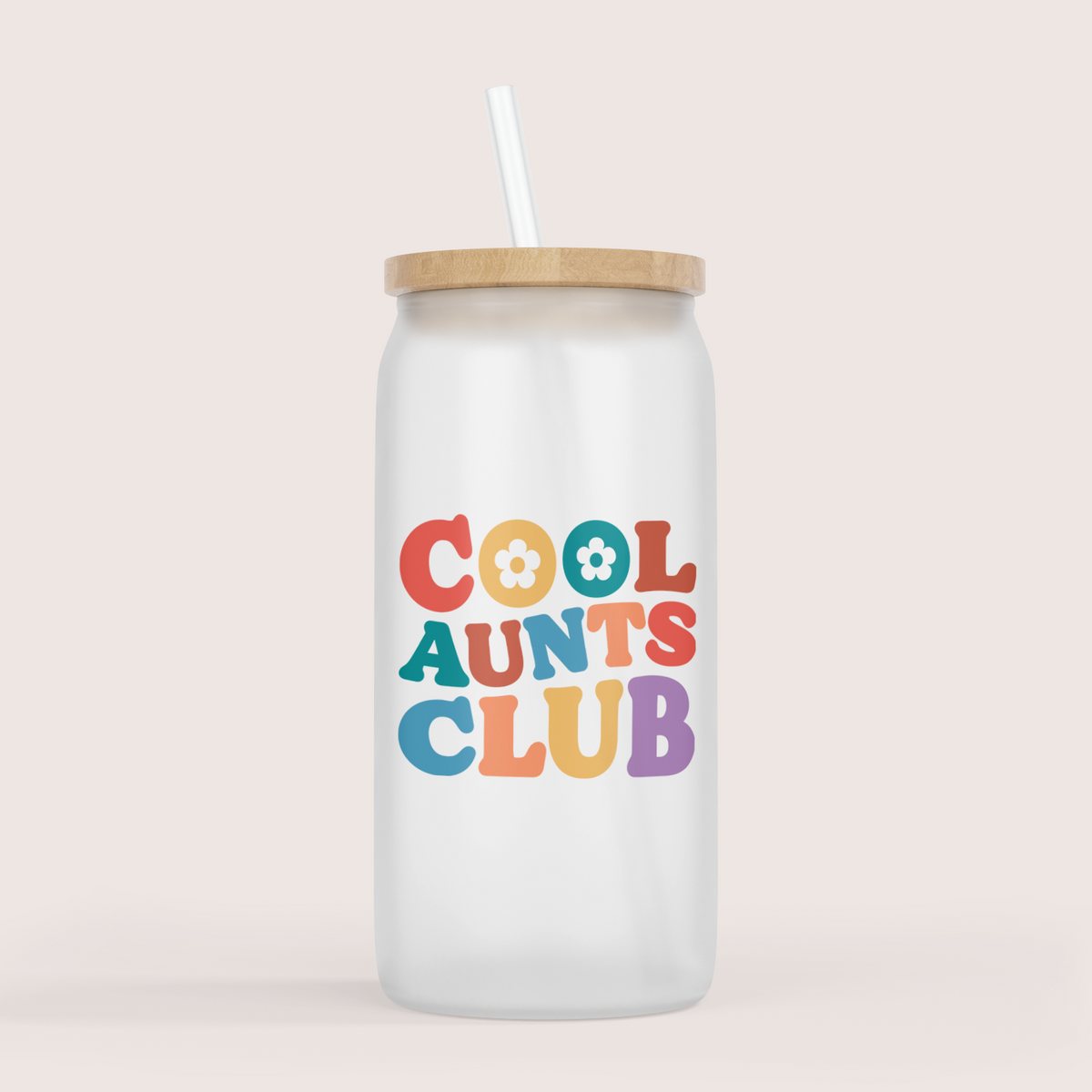 Cool aunts club 16oz glass cup