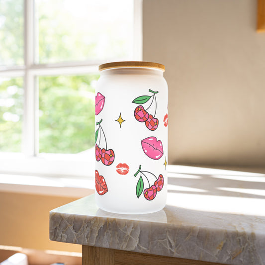 Disco cherry 16oz glass cup