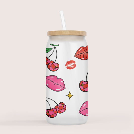 Disco cherry 16oz glass cup