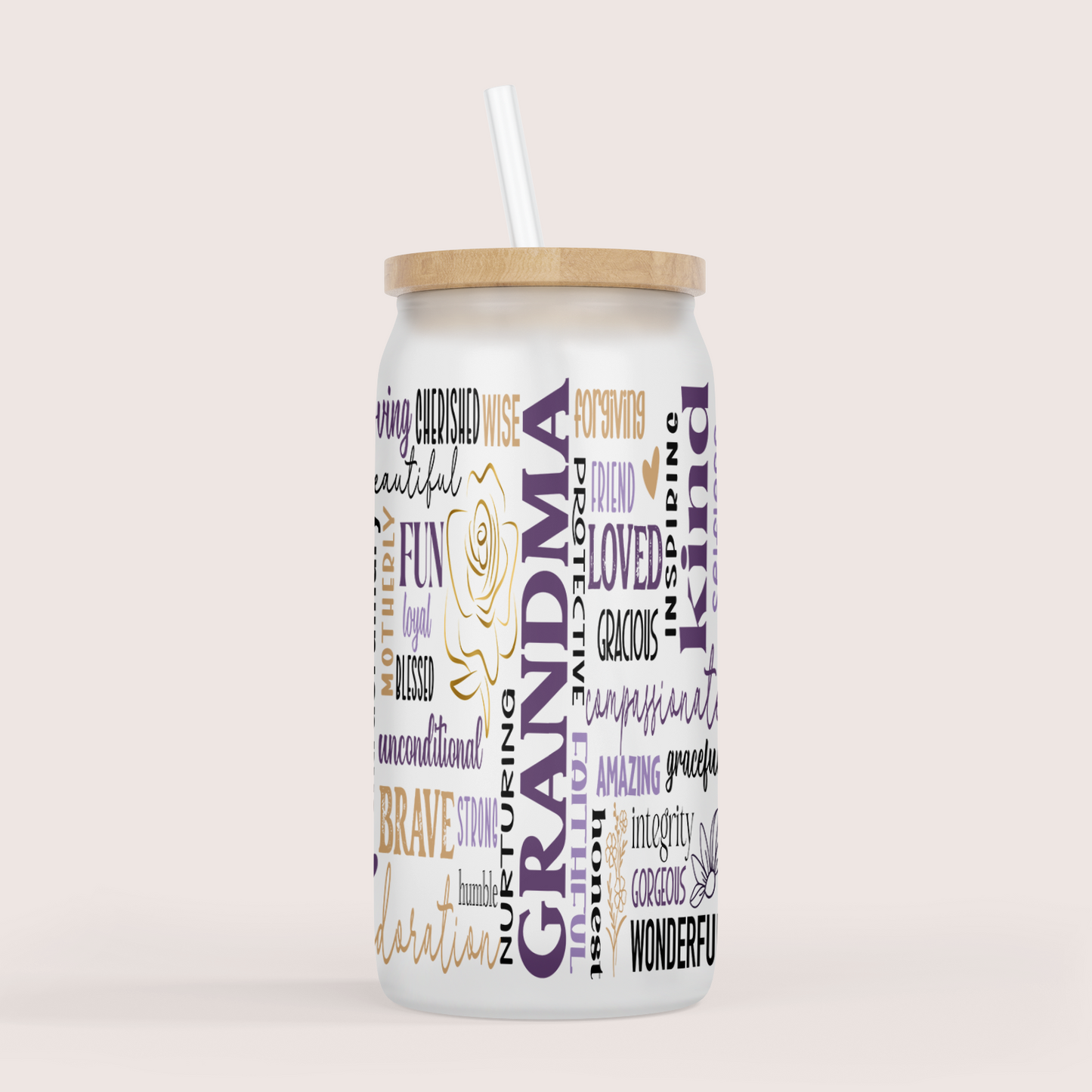 Grandma affirmation 16oz glass cup