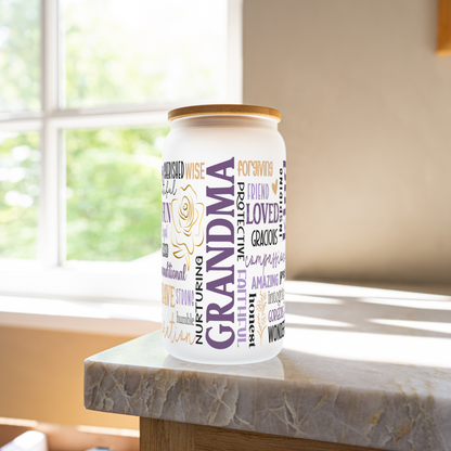 Grandma affirmation 16oz glass cup