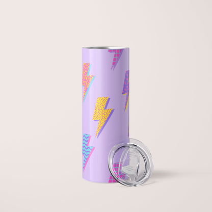 Lilac Geo Lightning - 20oz Skinny Tumbler