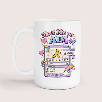 Meet me on AIM mug