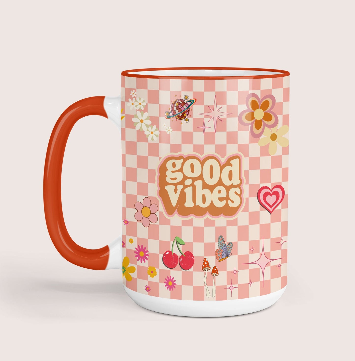 Good vibes checker 15oz mug