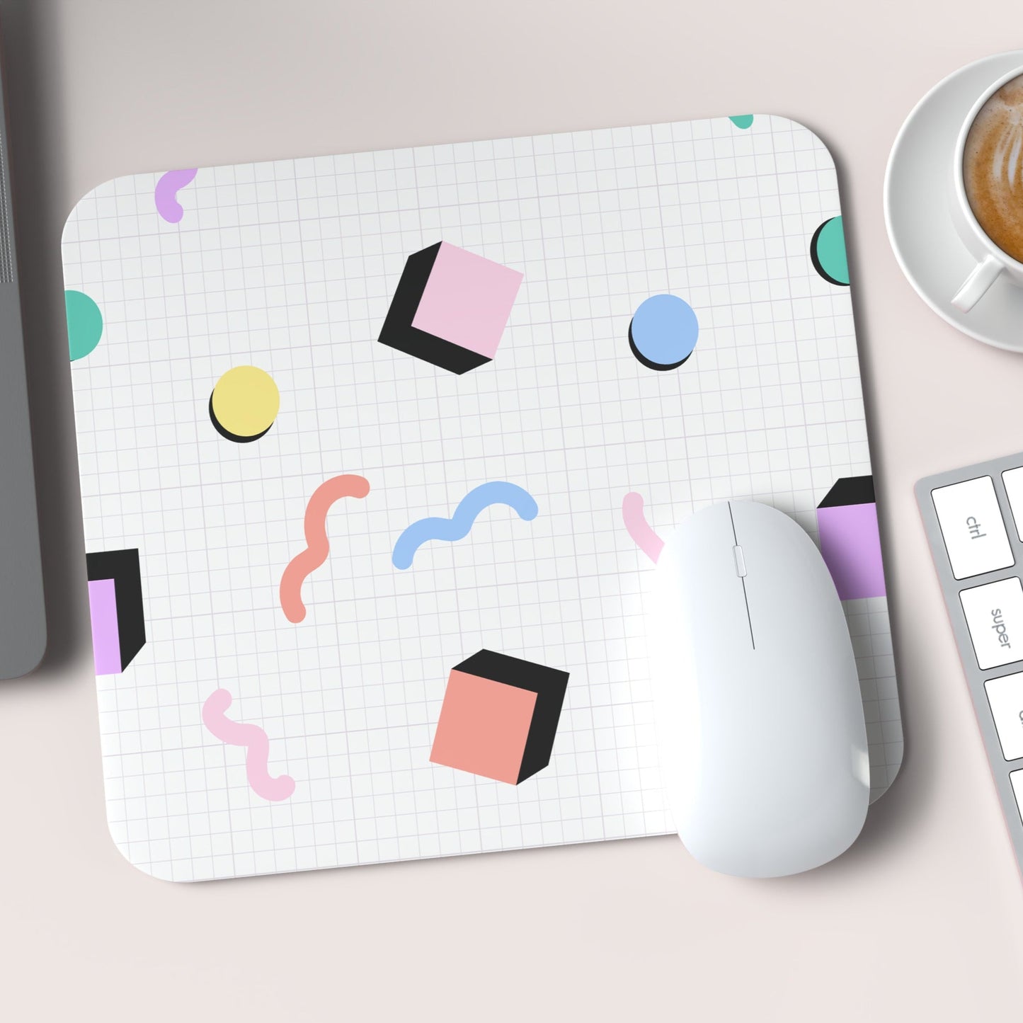 Retro grid mousepad